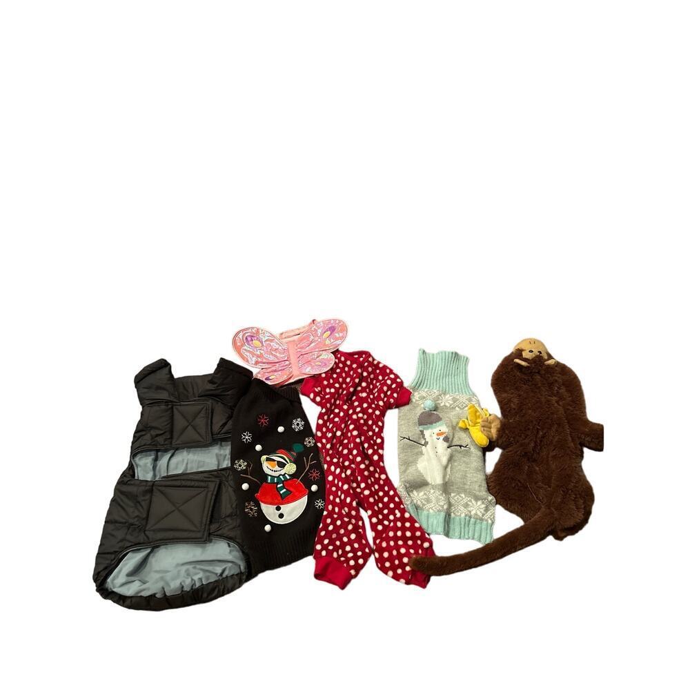Large Dog clothes costumes puffer jacket/coat Lot of 6 Christmas/Halloween - Picture 1 of 5